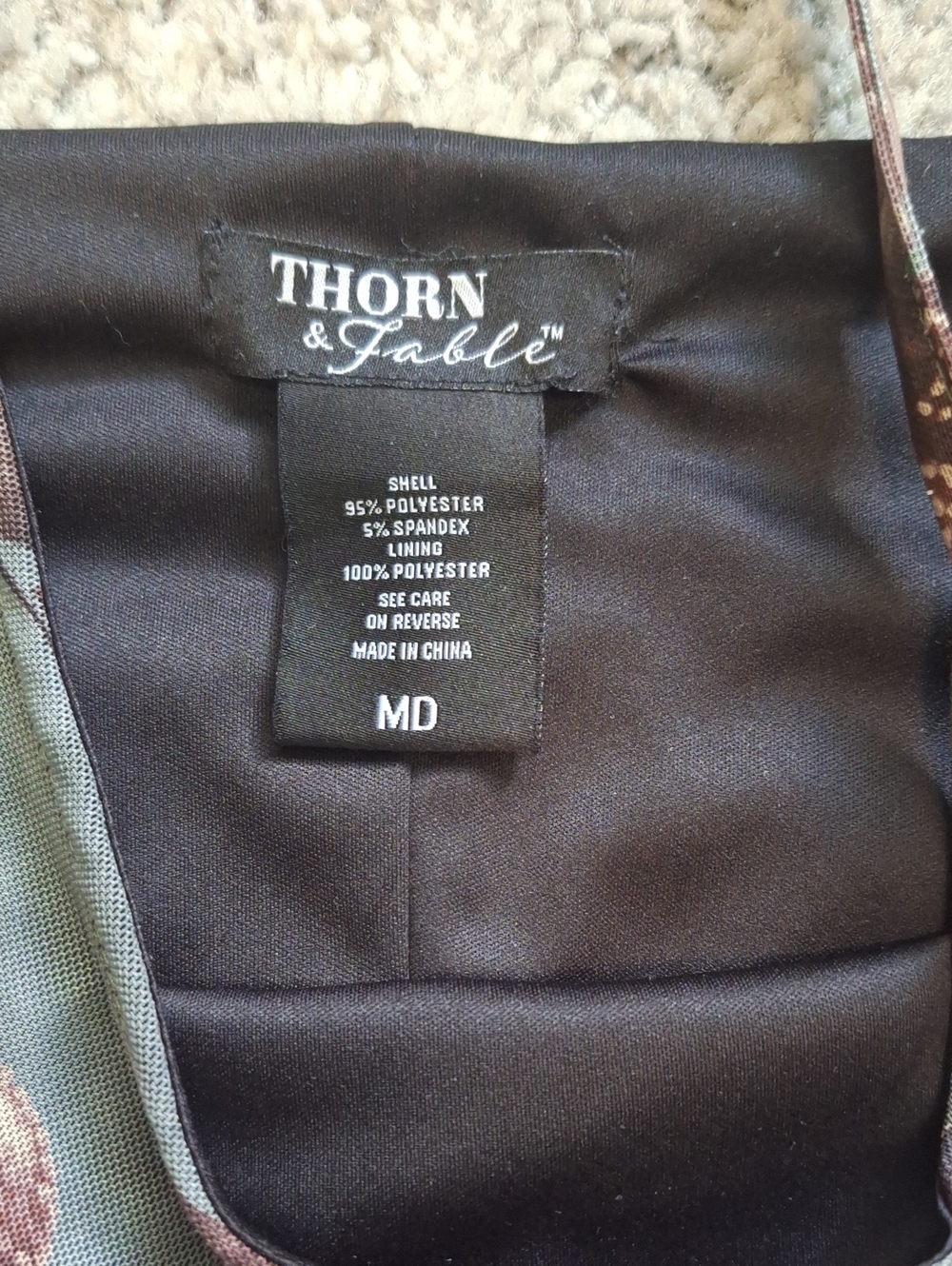 Thorn&Fable Grey Maxi Slip Dress With Dark Red Roses and Mushrooms Size Med NWOT - Picture 6 of 8